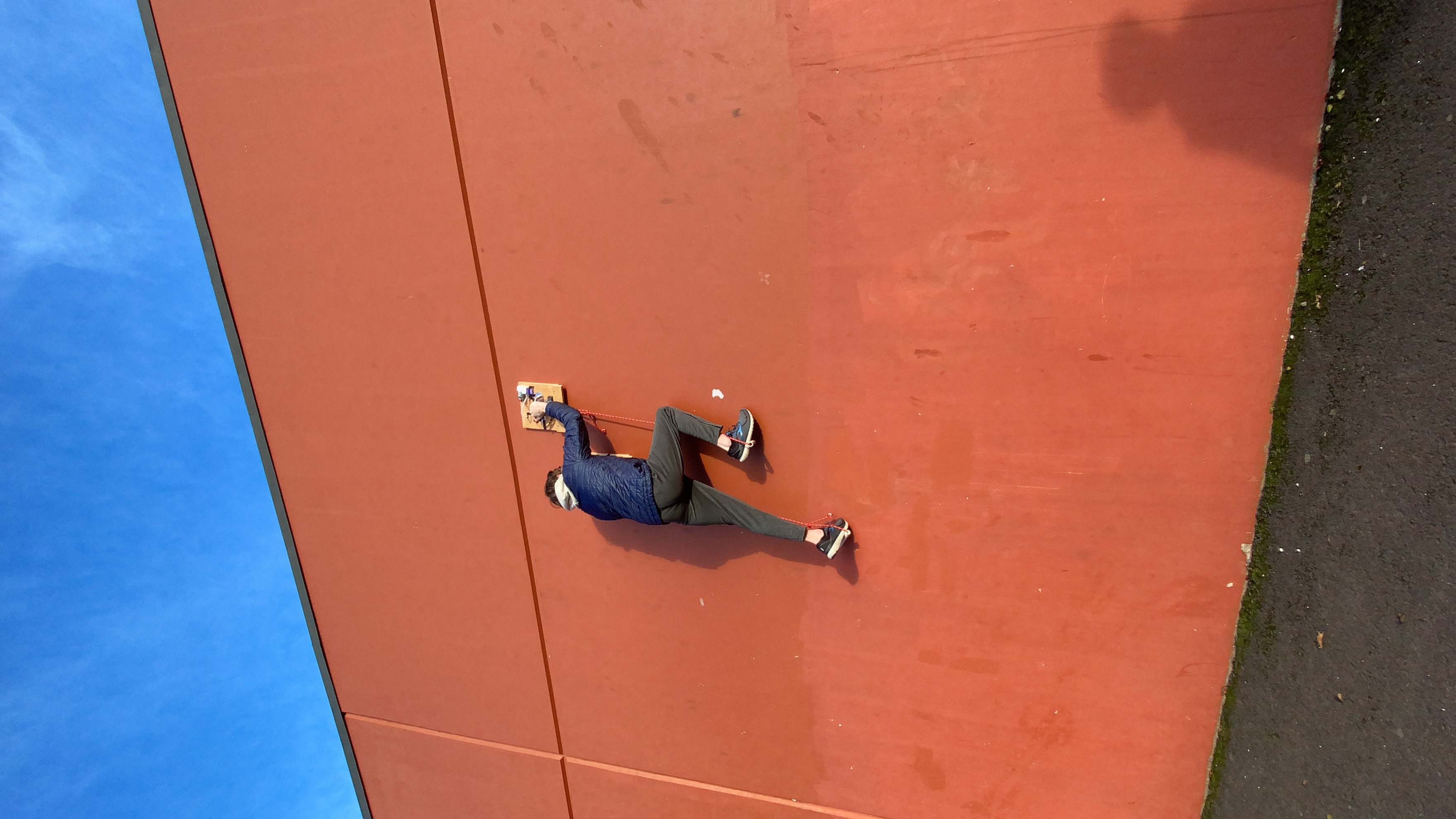 Me climbing a wall